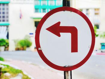 Close-up of road sign