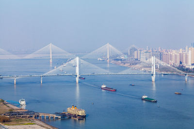 Suspension bridge over sea