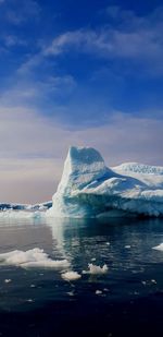 Scenic view of sea against sky during winter