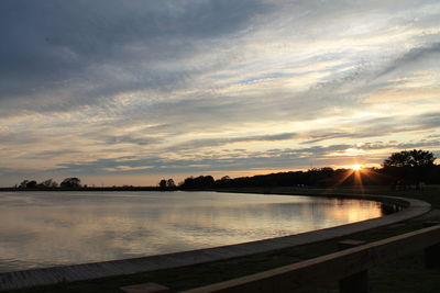 Scenic view of sea at sunset