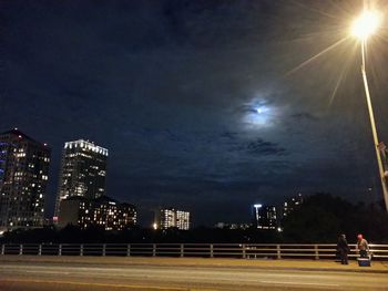 Illuminated street light at night