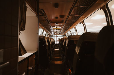 Empty seats in train