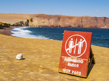 Information sign on beach