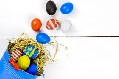 High angle view of multi colored candies