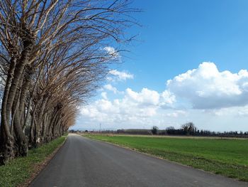 Road amidst field against sky