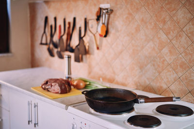 Kitchen utensils on table