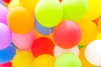 Close-up of multi colored balloons