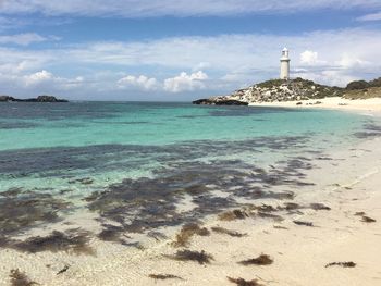 Scenic view of beach against sky