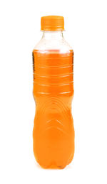 Close-up of orange bottle against white background