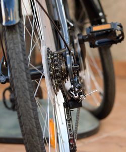 Close-up of bicycle gears