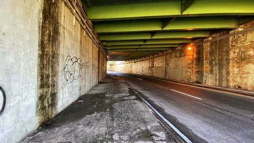 View of empty subway tunnel