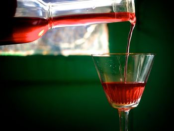 Close-up of beer glass