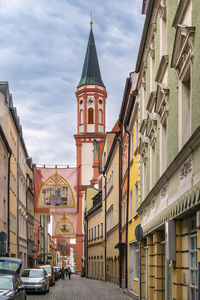 Street in straubing historical center, germany