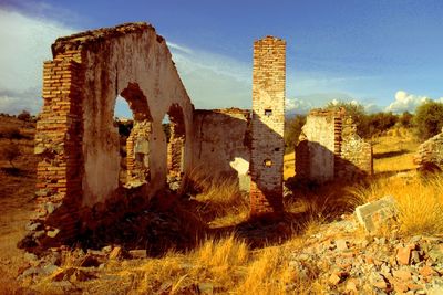 Low angle view of built structure against the sky