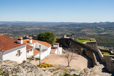 High angle view of townscape against sky