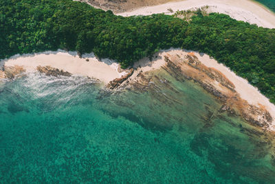 High angle view of sea