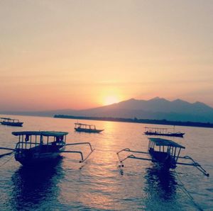 Scenic view of sea at sunset