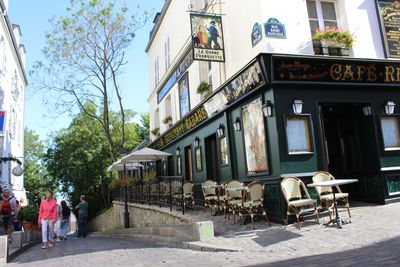 Man on table in city