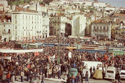 Crowd at town square