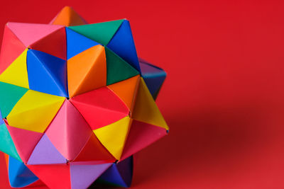 High angle view of multi colored umbrellas on wall