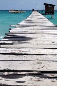 Wooden pier in sea