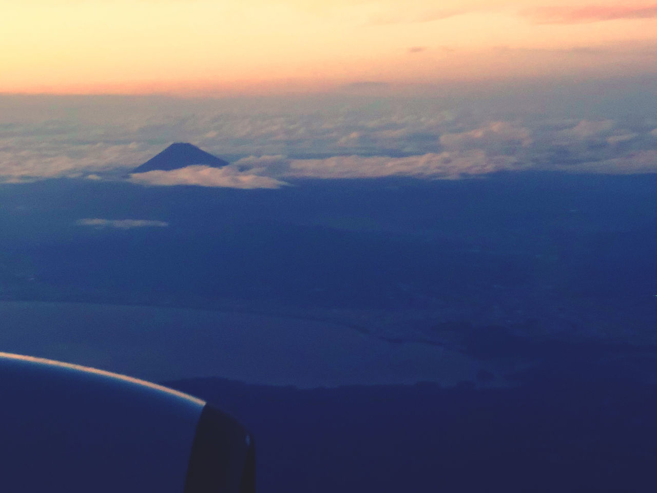 AERIAL VIEW OF CLOUDS DURING SUNSET