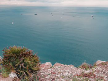 High angle view of sea against sky