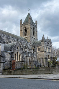 Exterior of historic building against sky