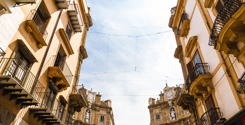 Low angle view of buildings in city