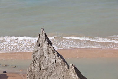 Cliff erosion at the coastline