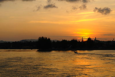 Scenic view of sea during sunset