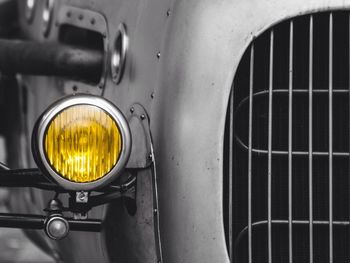 Close-up of illuminated train