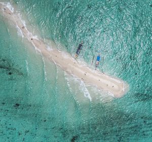 High angle view of beach