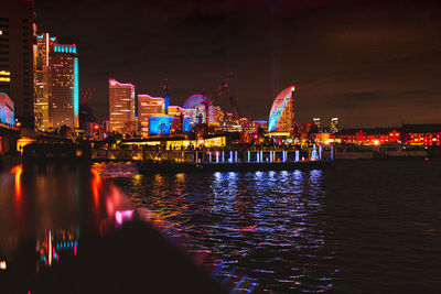 Illuminated city at night