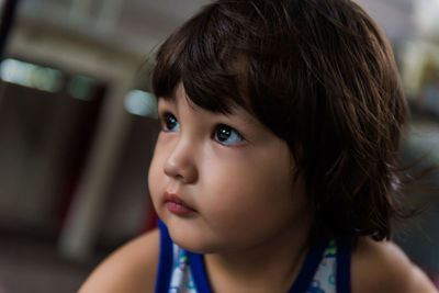 Close-up portrait of cute girl