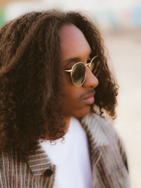 Young man wearing sunglasses outdoors