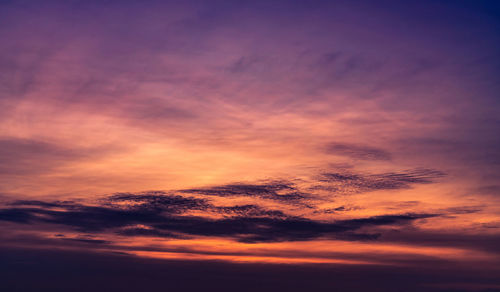 Low angle view of dramatic sky during sunset