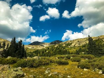 Scenic view of mountains against sky