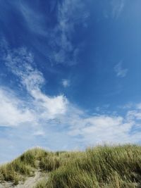 Low angle view of field against sky