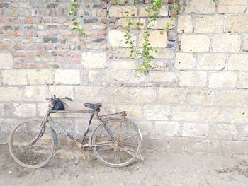 Bicycle against wall