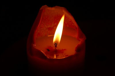 Close-up of lit candle