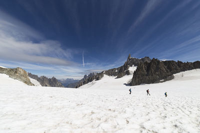 Punta helbronner- breathtaking view from the cableway arrival mont blanc