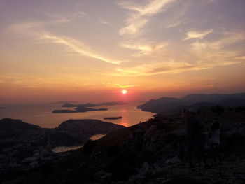 Scenic view of sea at sunset