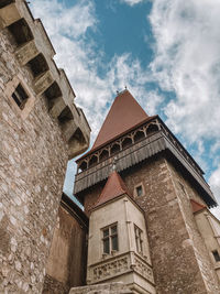 Low angle view of old building against sky