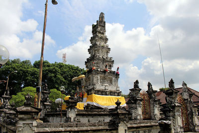 Low angle view of temple against sky