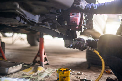 Cropped image of man working at workshop