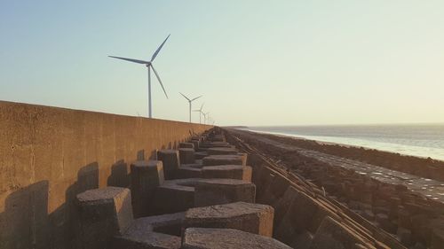 Panoramic view of sea against clear sky