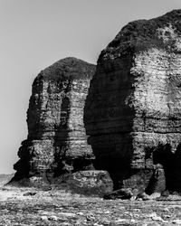 Rock formation against clear sky