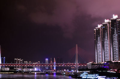Illuminated city at night