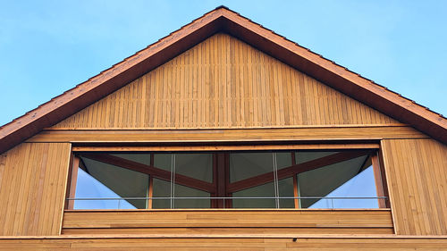 Low angle view of building against clear sky